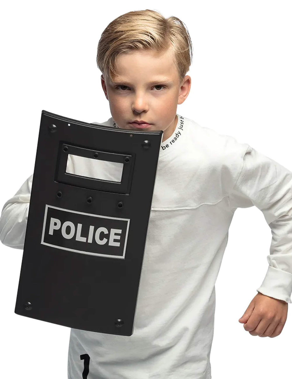 Bouclier de police pour enfant noir avec inscription Police
