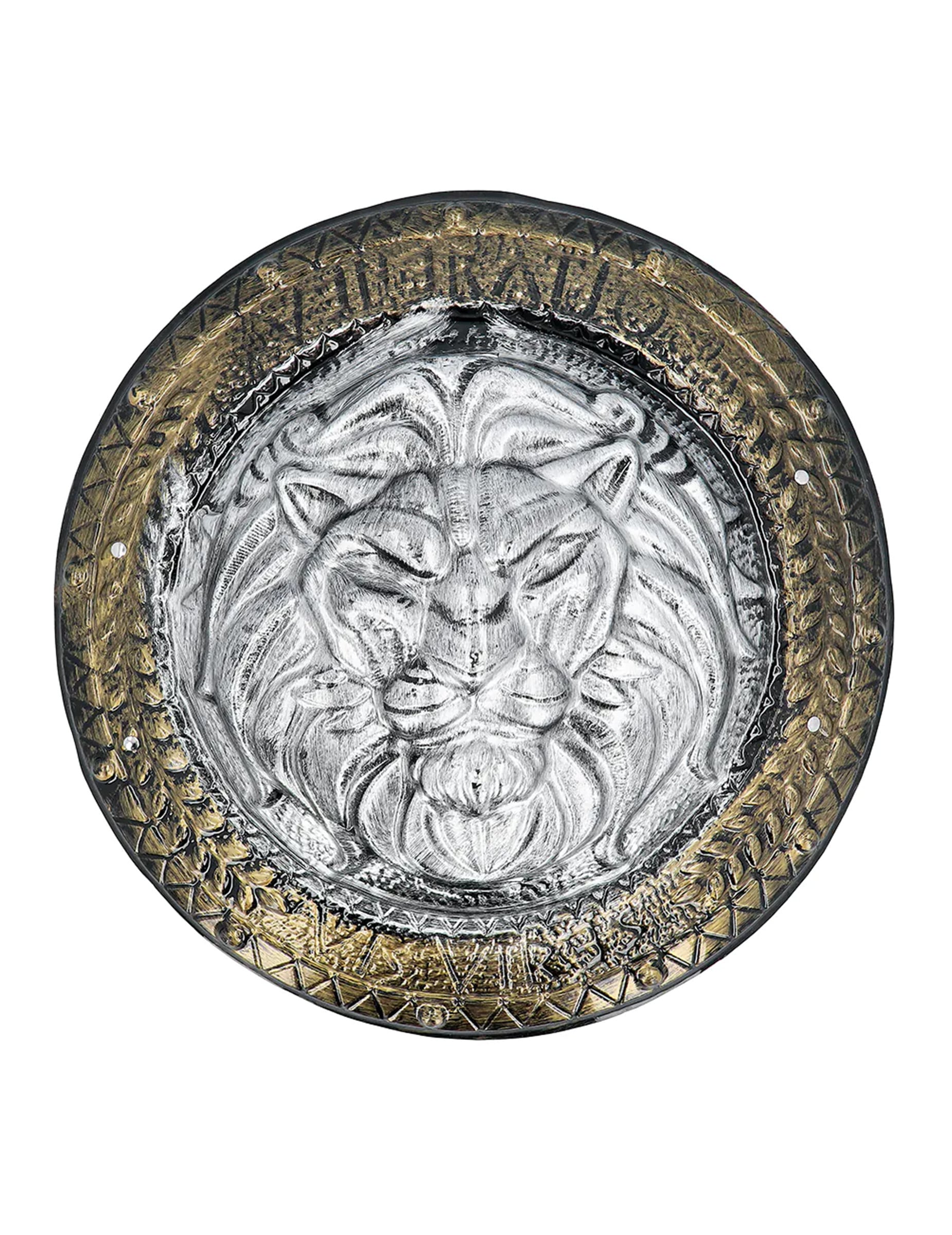 Détail de la tête de lion du Bouclier et Epée de Combat gladiateur