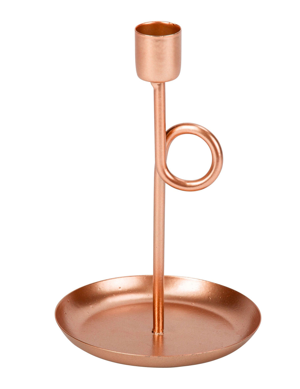 Bougeoir sur pied déco mariage Noël rose gold en laiton