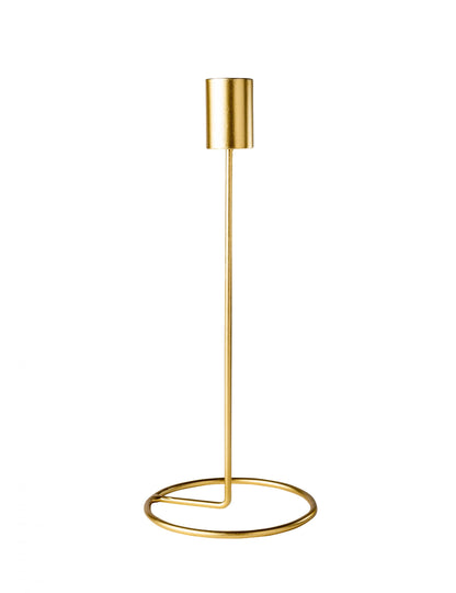 Bougeoir design sur pied pour table métal doré