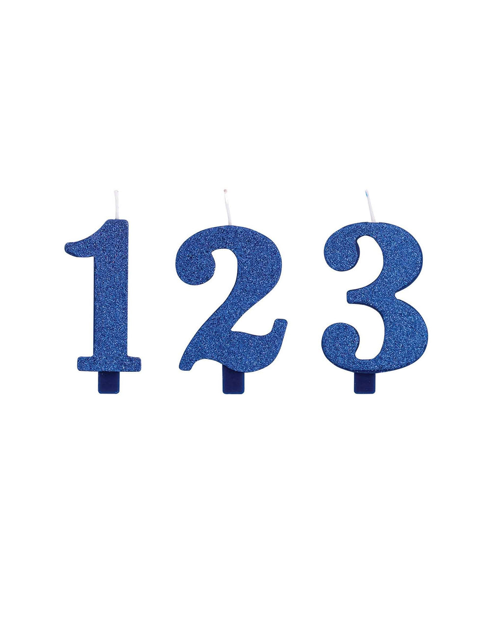 Kimalteleva sininen numerosynttärikynttilä