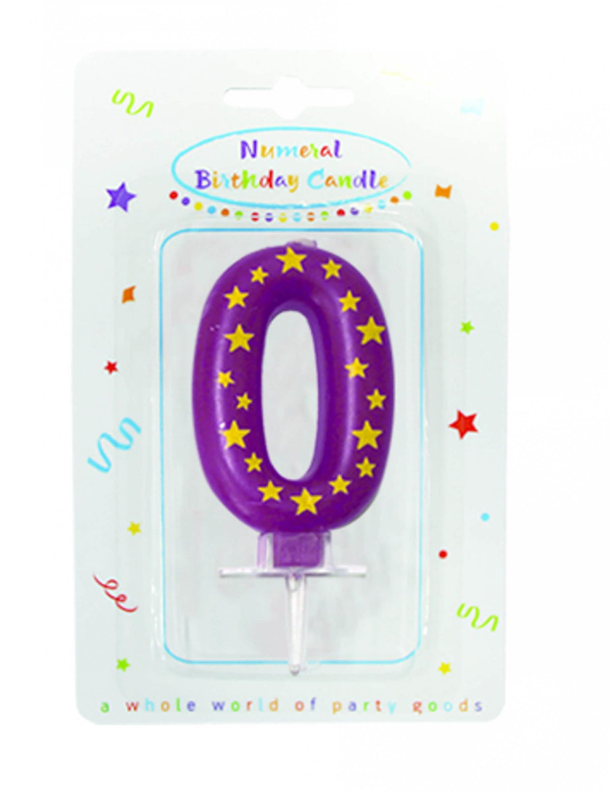 Tähtikynttilä synttärikakkuun violetti numero 0