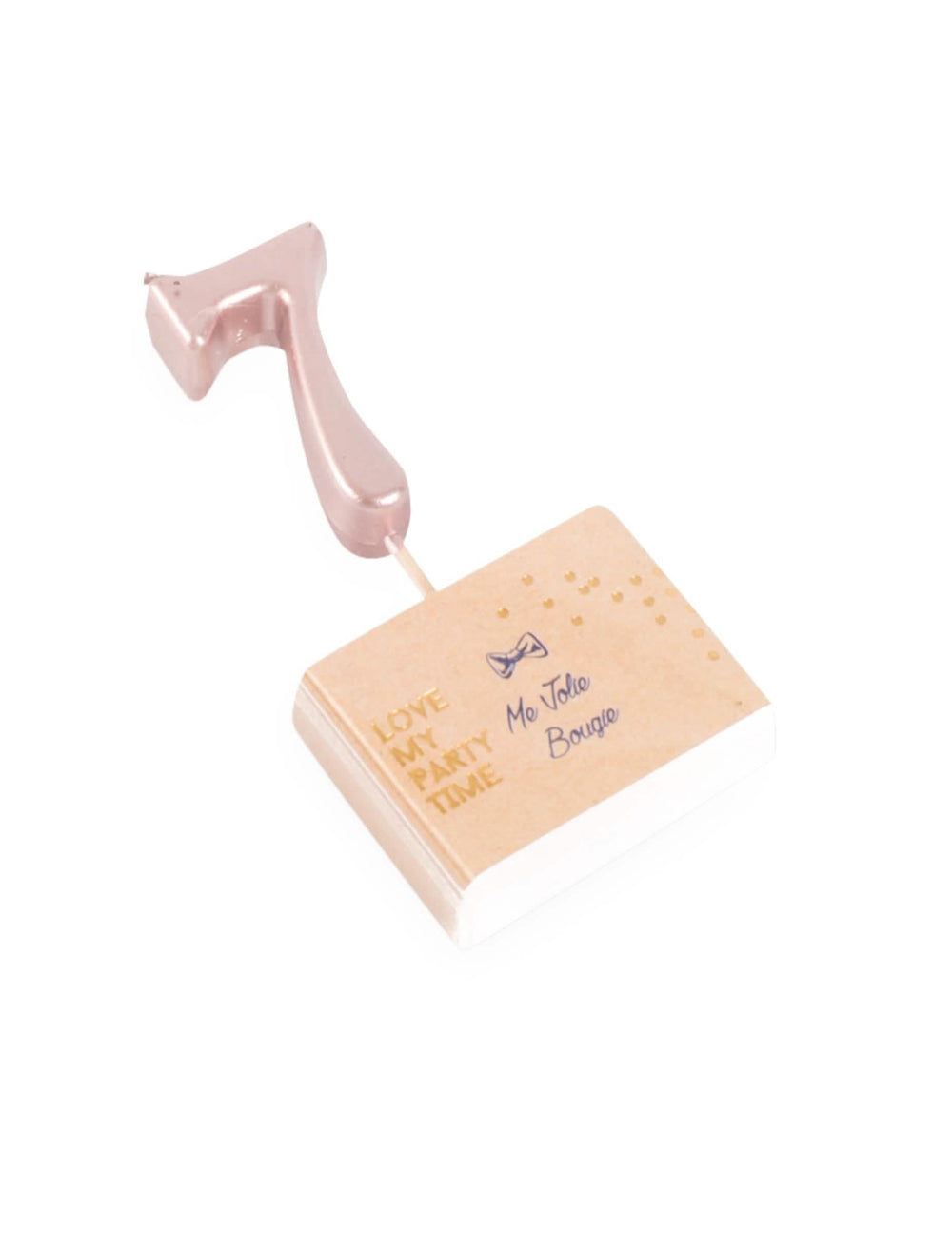Bougie d'anniversaire chiffre 7 rose gold métallisée