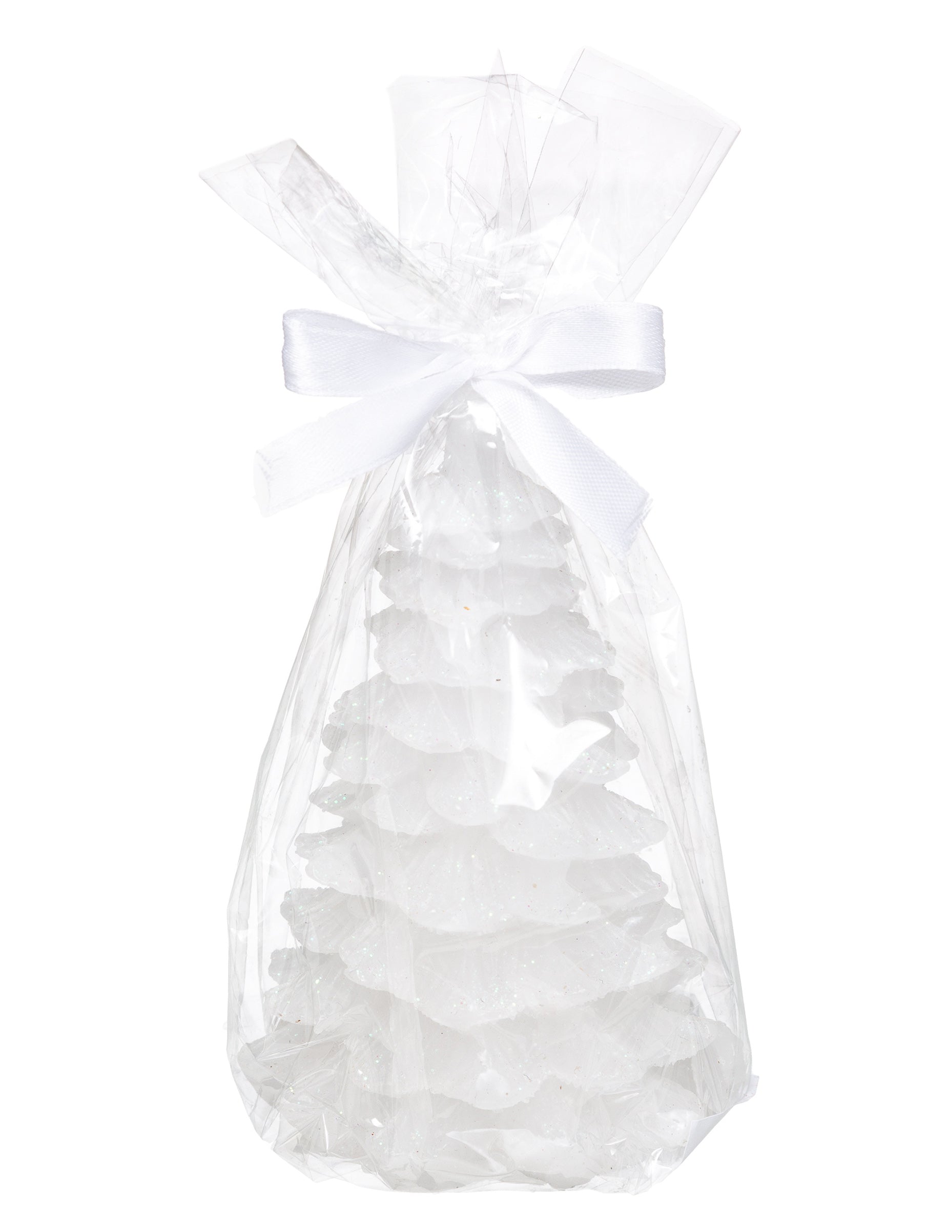 Détail de l'emballage cadeau de la bougie lumineuse sapin pour décoration de Noël