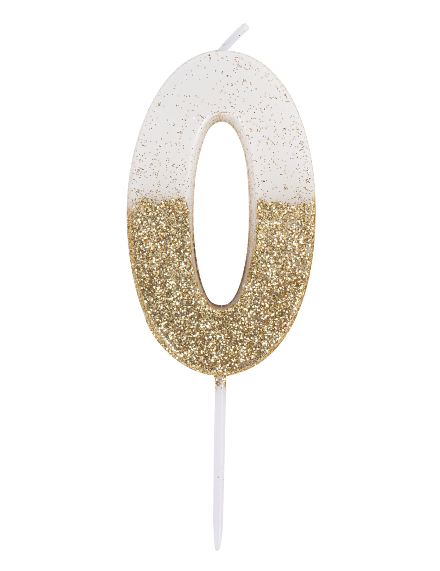Détail du chiffre 0 de la bougie sur pique chiffre pour anniversaire