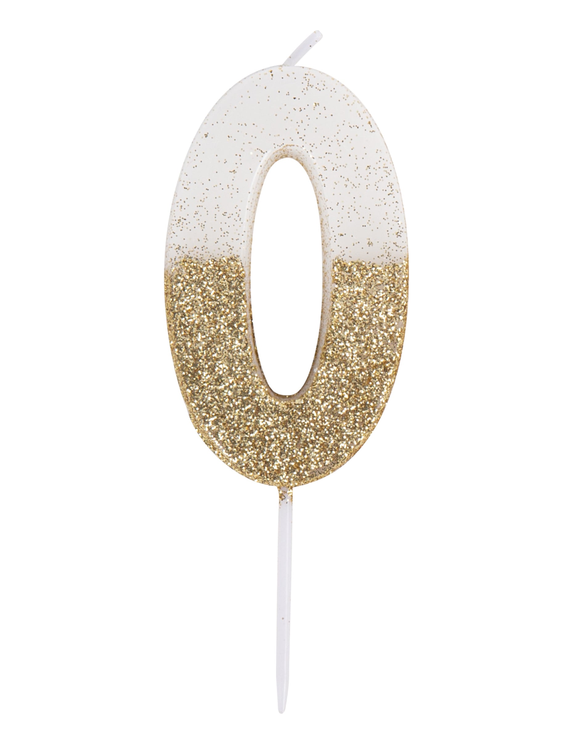 Détail du chiffre 0 de la bougie sur pique chiffre pour anniversaire