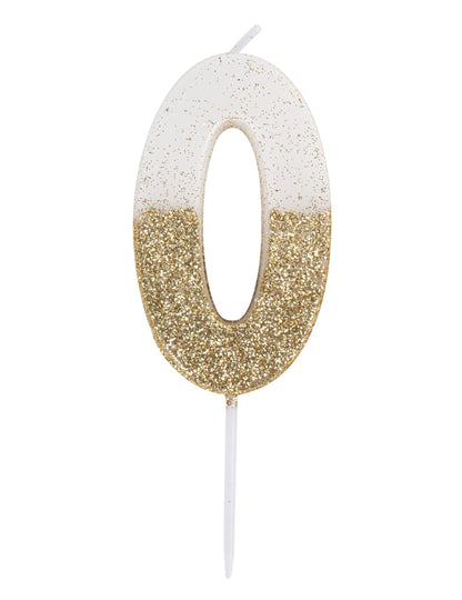 Détail du chiffre 0 de la bougie sur pique chiffre pour anniversaire