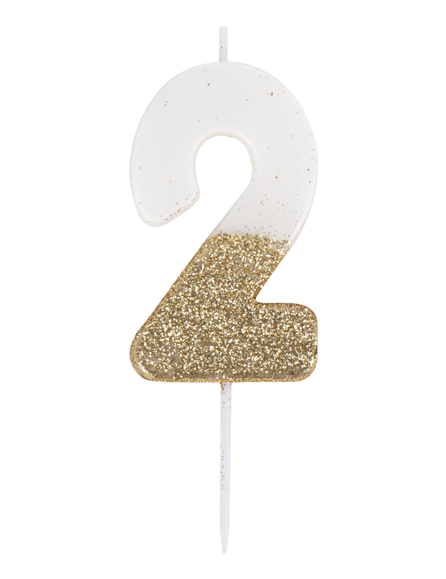 Détail du chiffre 2 de la bougie sur pique chiffre pour anniversaire