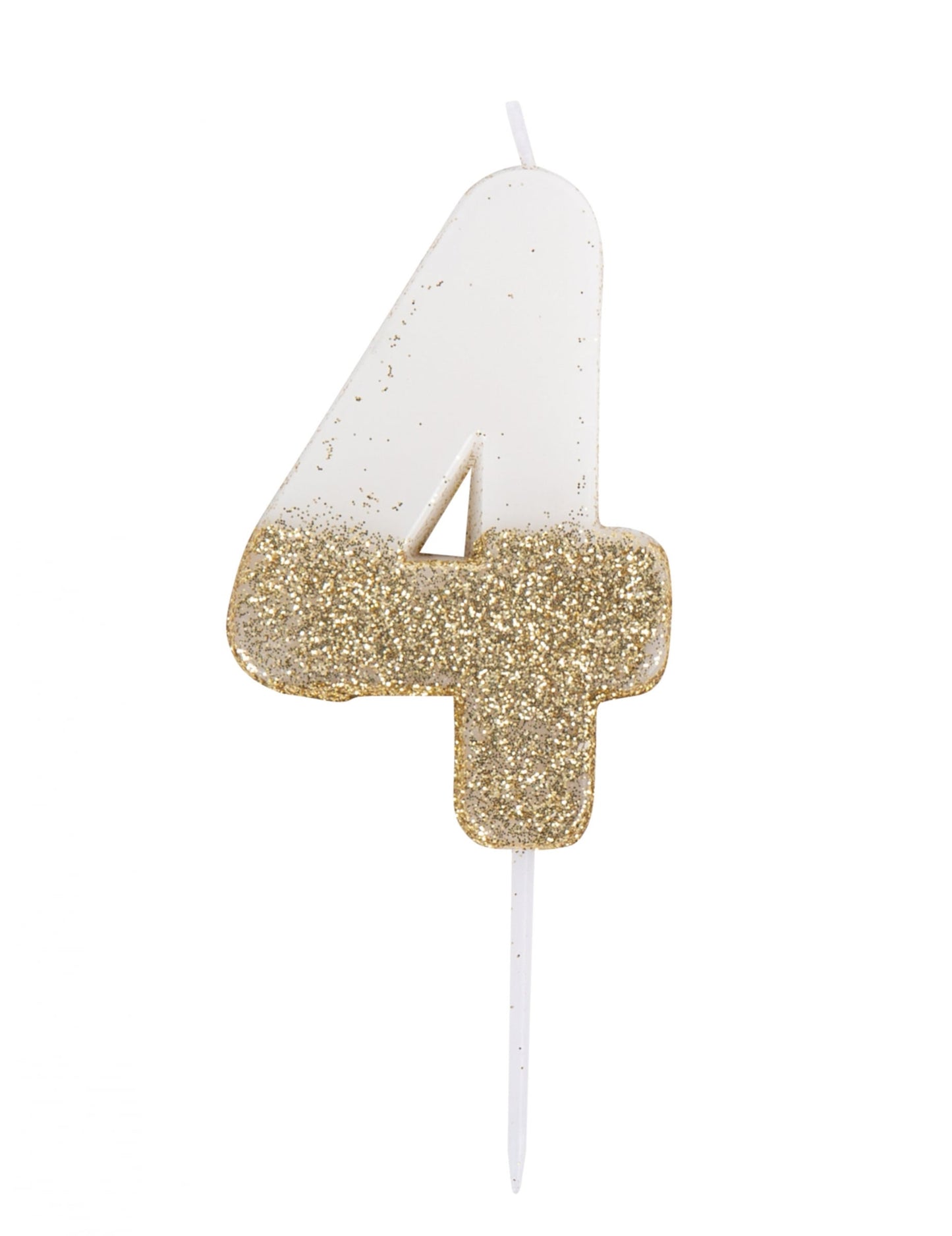 Détail du chiffre 4 de la bougie sur pique chiffre pour anniversaire