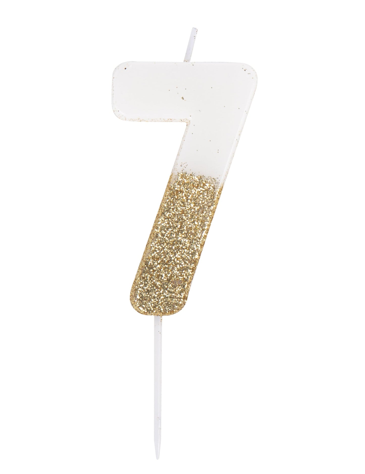Détail du chiffre 7 de la bougie sur pique chiffre pour anniversaire