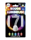 Bougie lumineuse LED chiffre 7 multicouleur