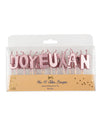 Bougies sur pic joyeux anniversaire pour gâteau rose gold métallisé