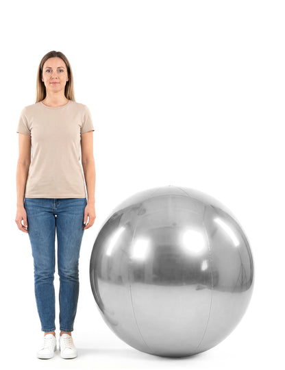 Hopeinen puhallettava peilipallo 90 cm