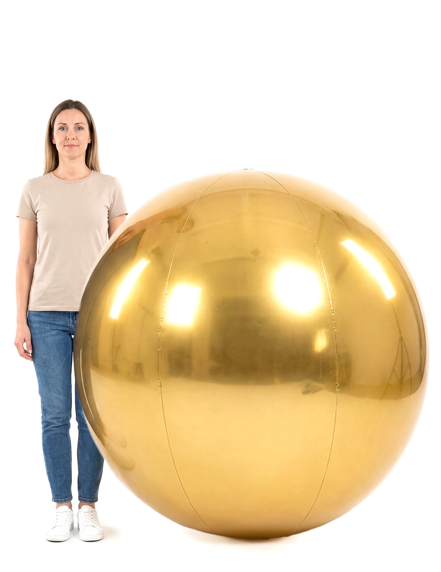 Ballon géant boule miroir dorée 120 cm