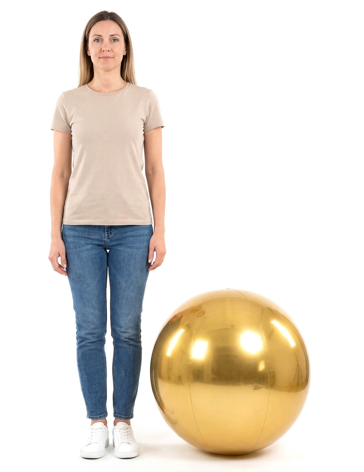 Kultainen puhallettava peilipallo 60 cm