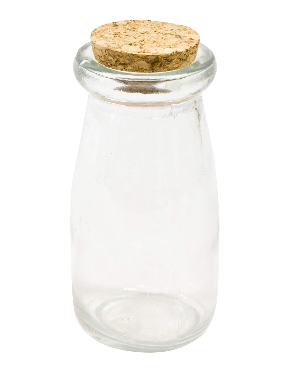 Bouteille en verre avec bouchon en liège pour candy bar transparente