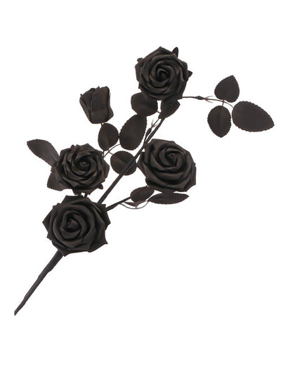 Oksa, jossa 5 mustaa ruusua 71 cm