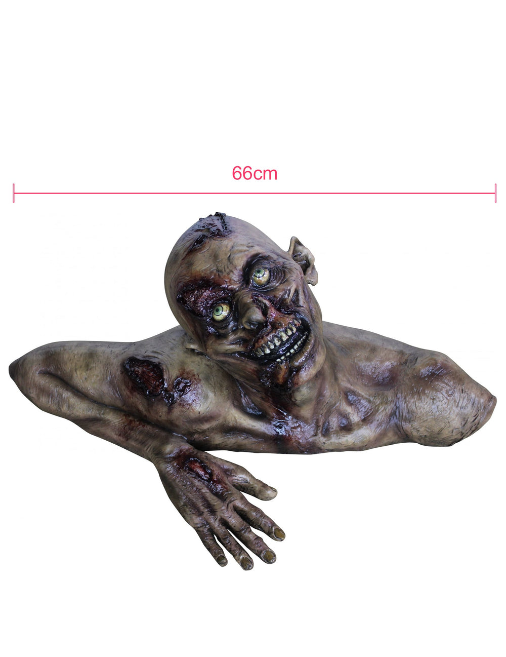 Dimensions du buste zombie décoratif pour Halloween