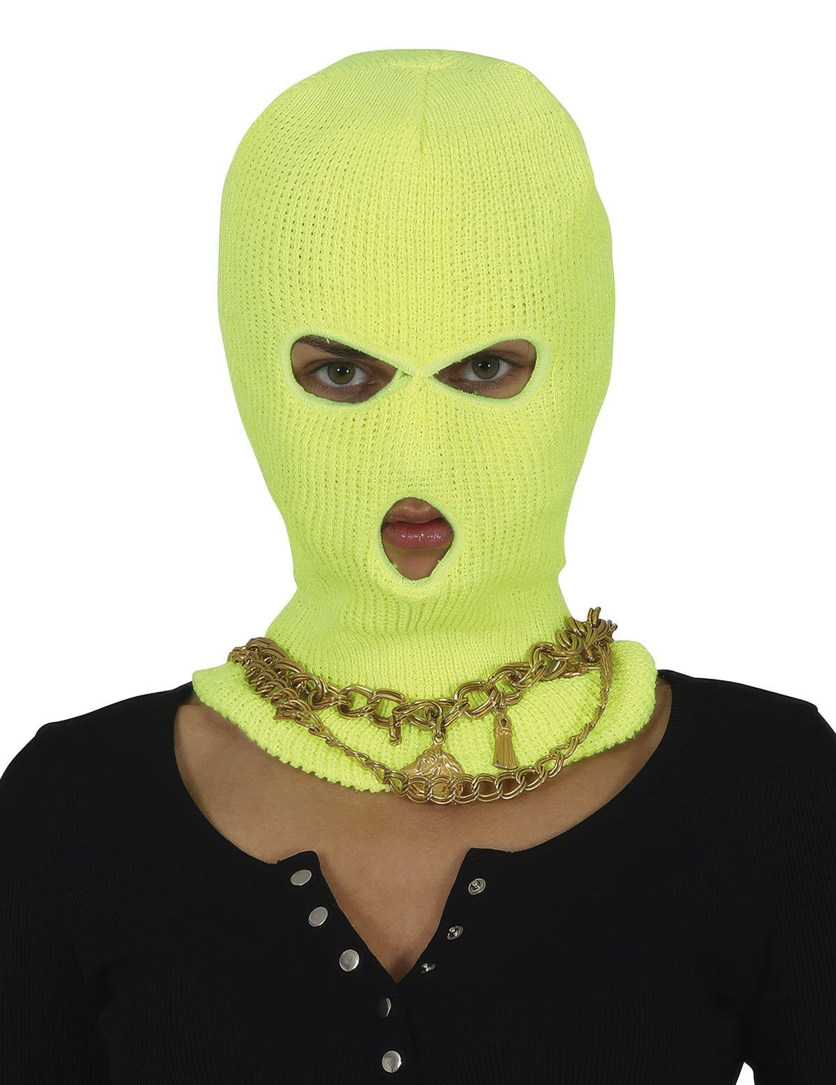 Cagoule néon pour adulte jaune