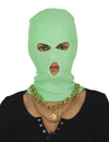 Cagoule néon vert pour adulte à trois trous