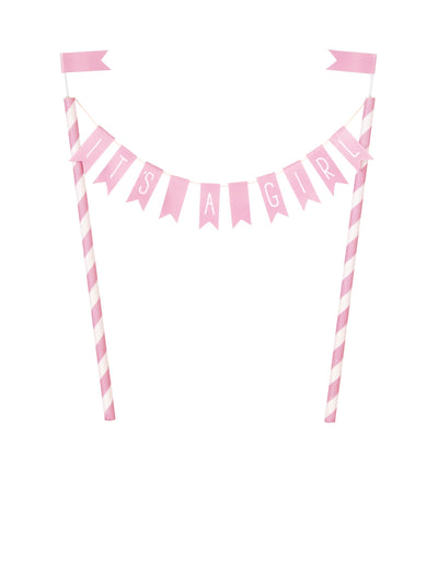 Cake topper it's a girl pour baby shower rose