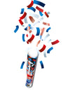 Tube lanceur de confettis rectangle pour fête tricolore bleu blanc rouge