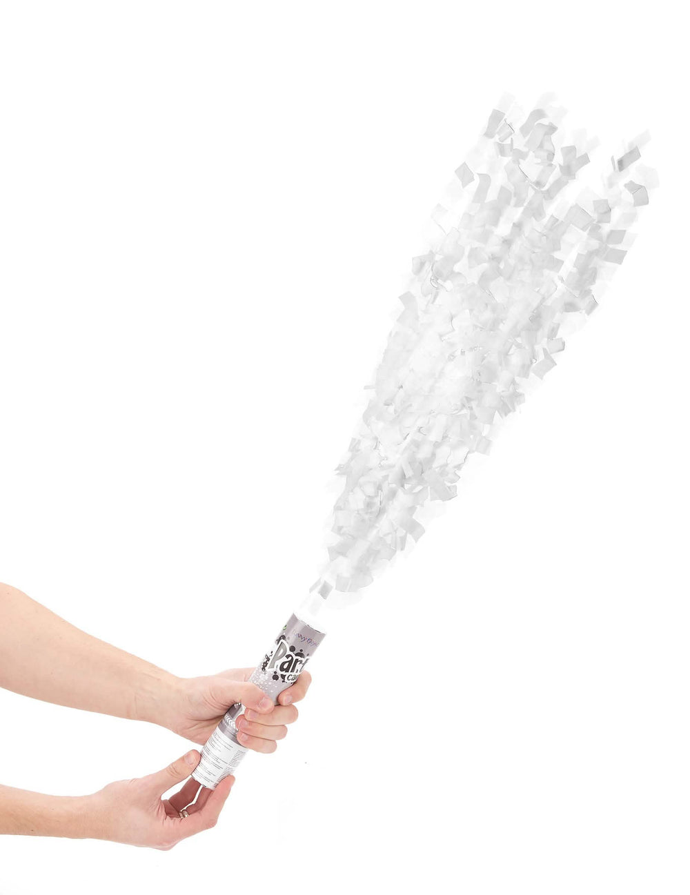 Canon à confettis blancs pour fête à air comprimé