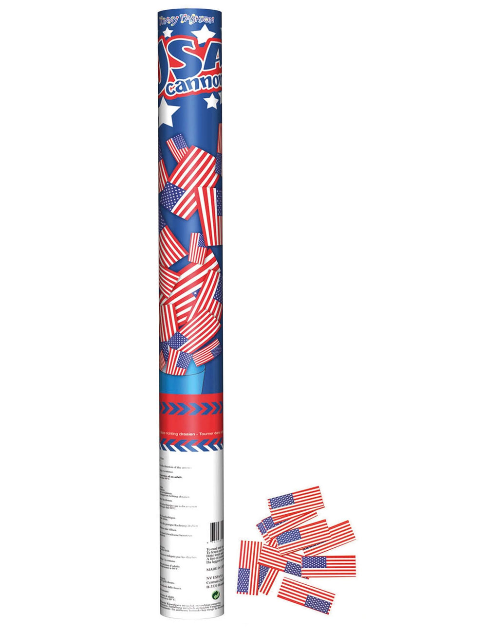 Konfettitykki USA-lippu juhliin sininen valkoinen punainen