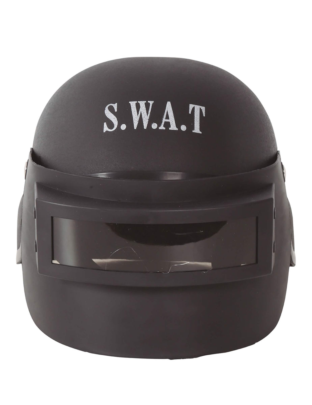 SWAT-mellakkokypärän S.W.A.T-merkinnän yksityiskohta