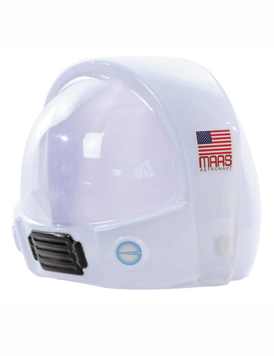 Casque d'astronaute pour adulte blanc en plastique avec visière transparente