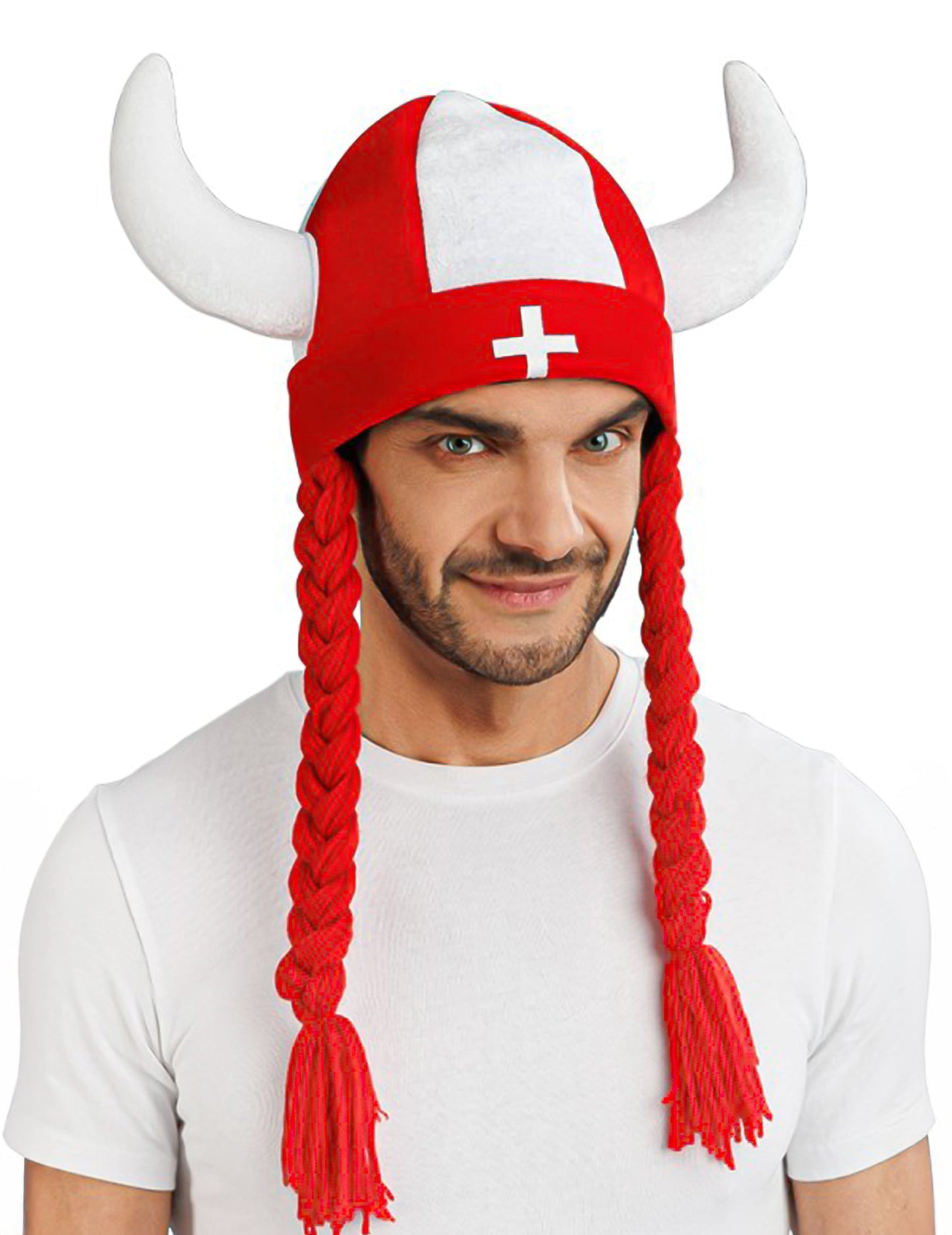 Kangaskypärä sarvilla ja letillä, Sveitsin kannattaja