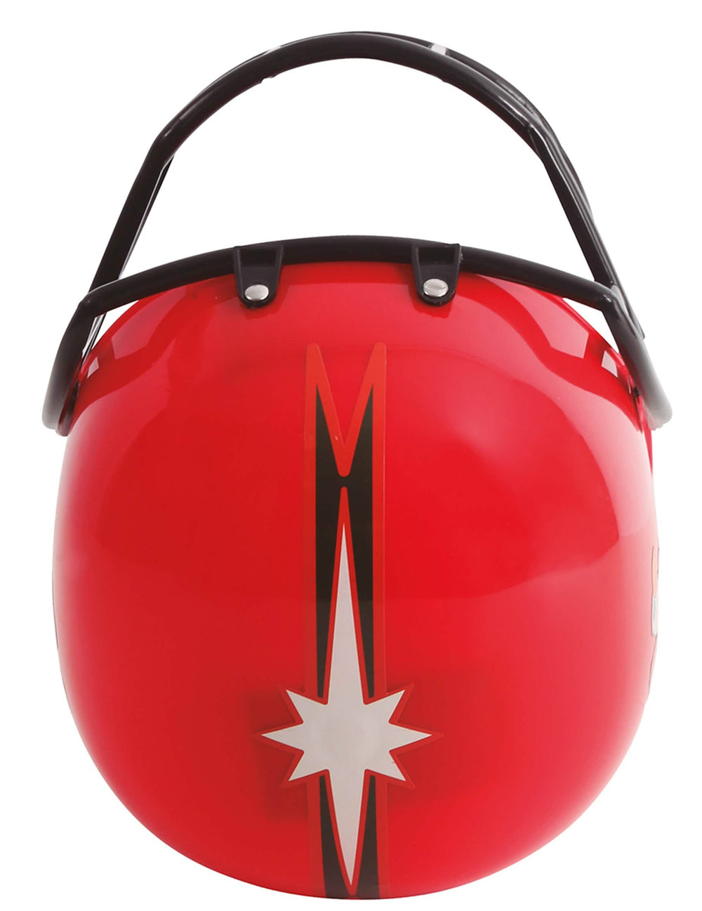 Vue de dos du casque joueur football pour adulte rouge