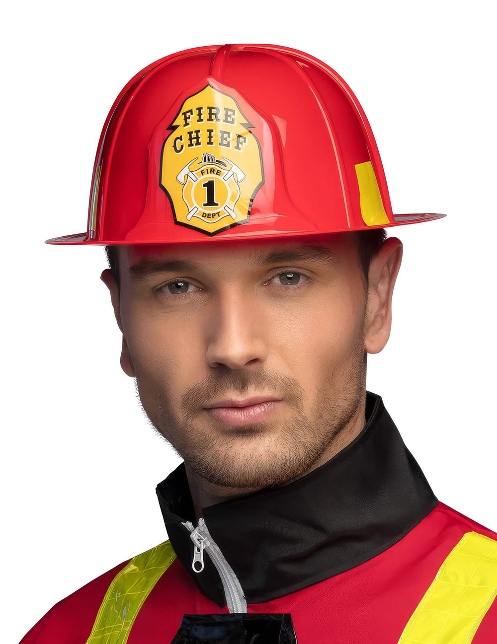 Palomieskypärä aikuiset punainen Fire Chief -merkillä