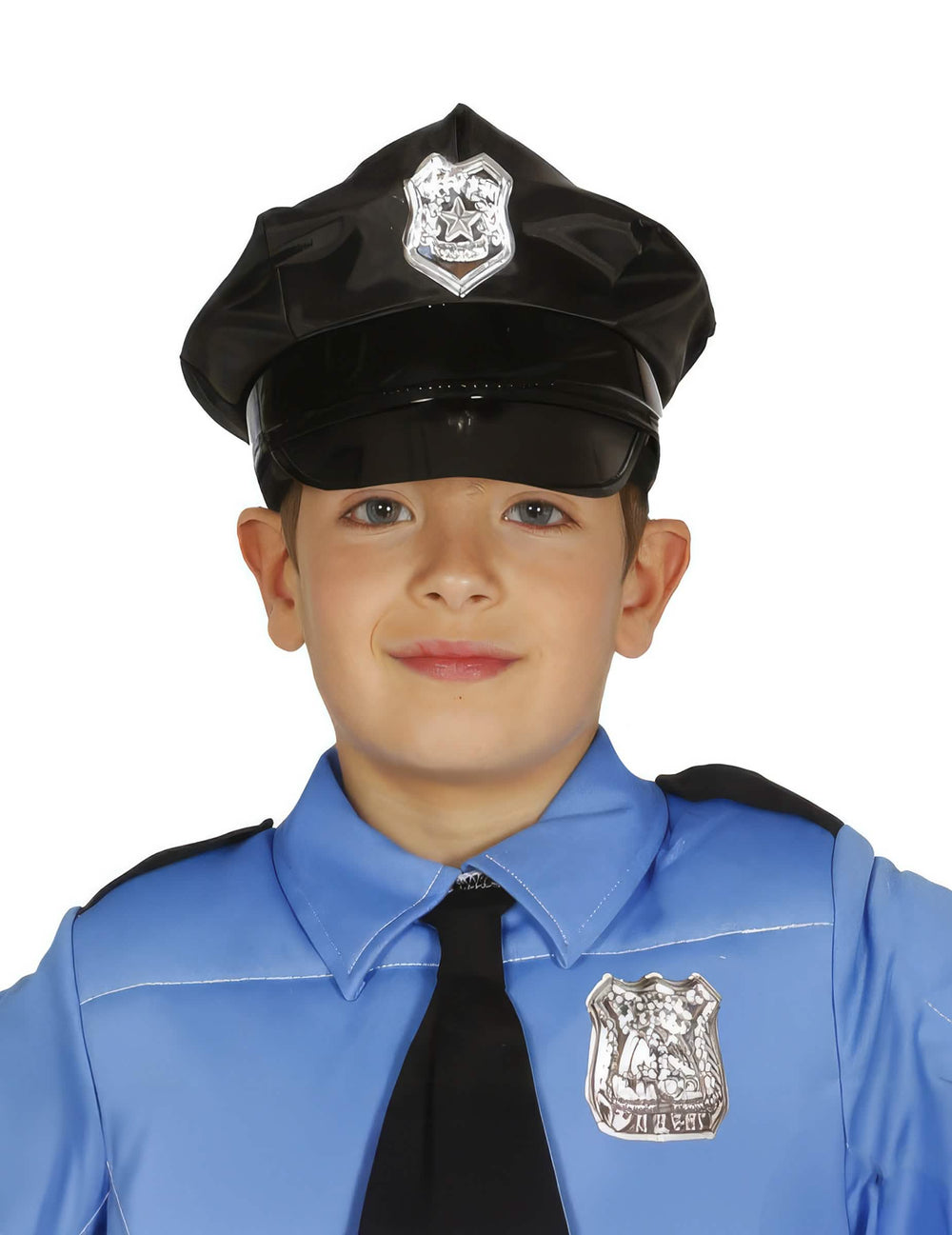 Poliisipipo lapsille, musta, hopea merkki