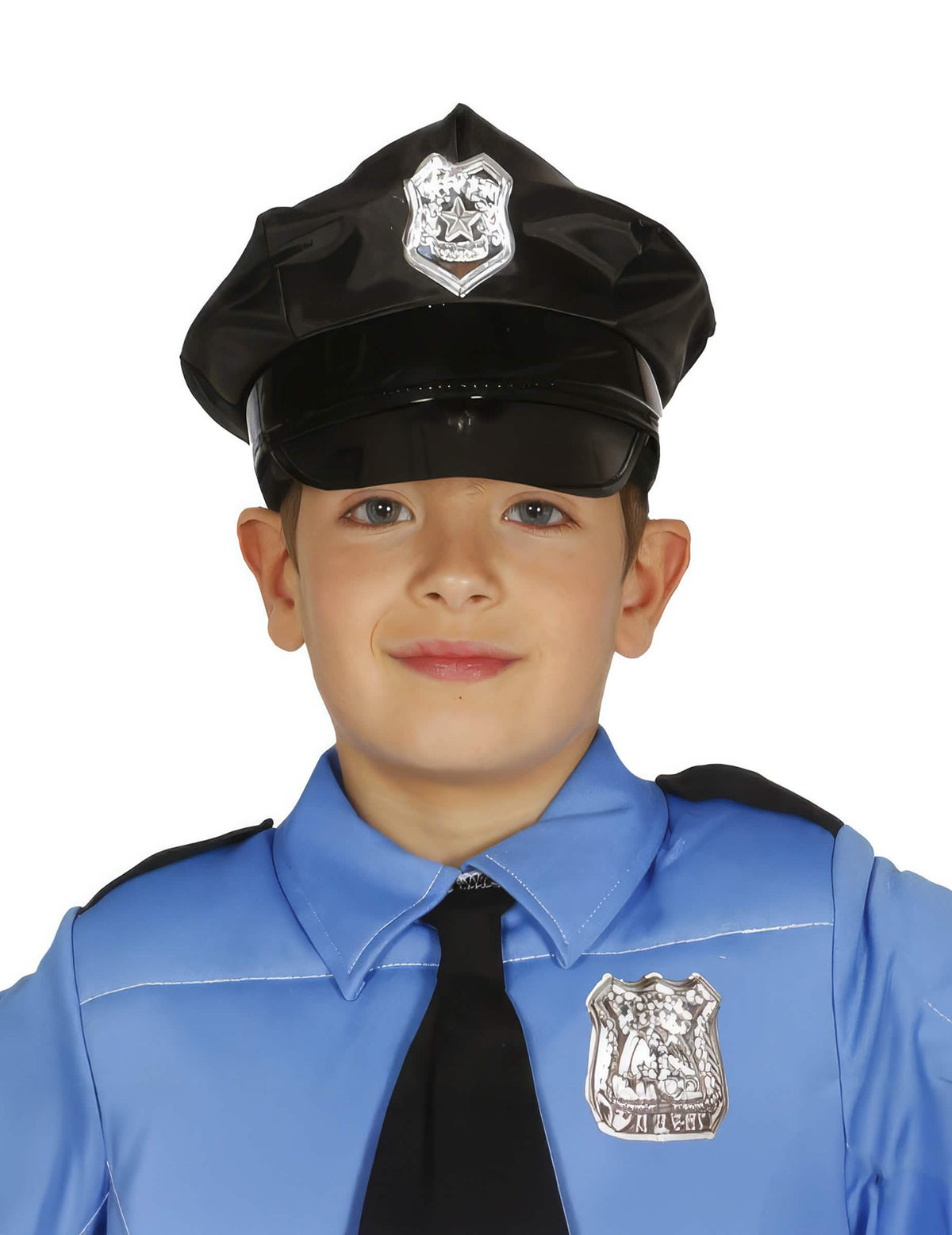 Poliisipipo lapsille, musta, hopea merkki