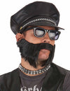 Casquette de motard pour adulte noire avec chaîne argentée