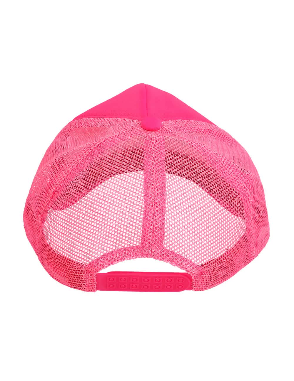 Vue de dos de la casquette rose fluo pour adulte