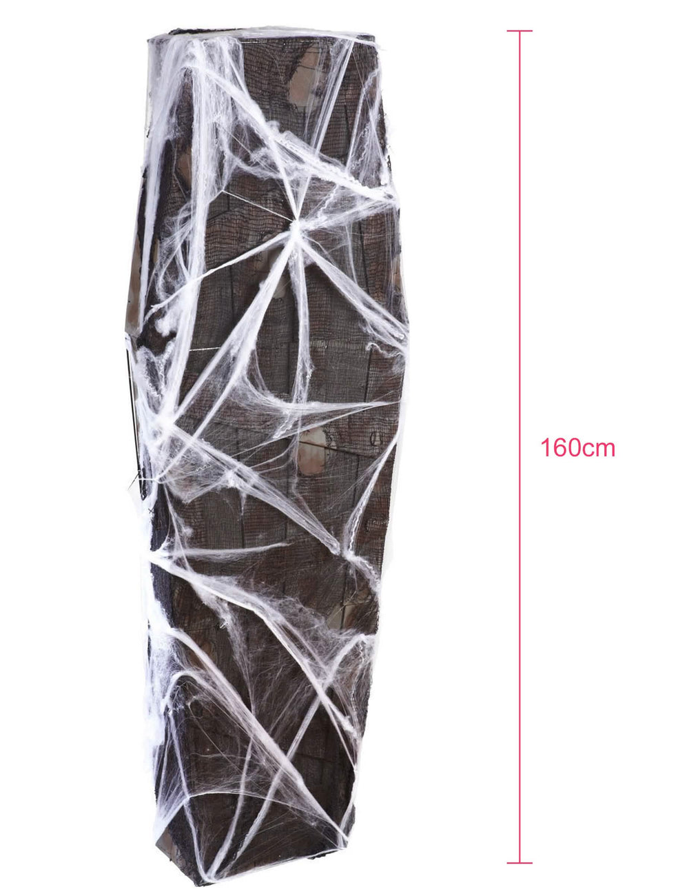 Cercueil Halloween pour décoration avec toile d'araignée blanche