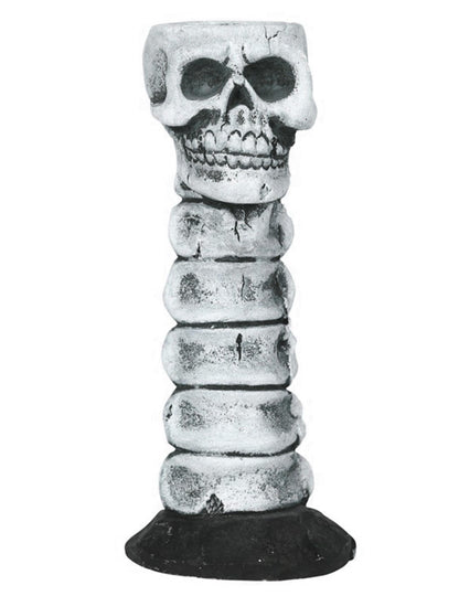 Chandelier tête de mort pour décoration Halloween blanc et gris aspect os