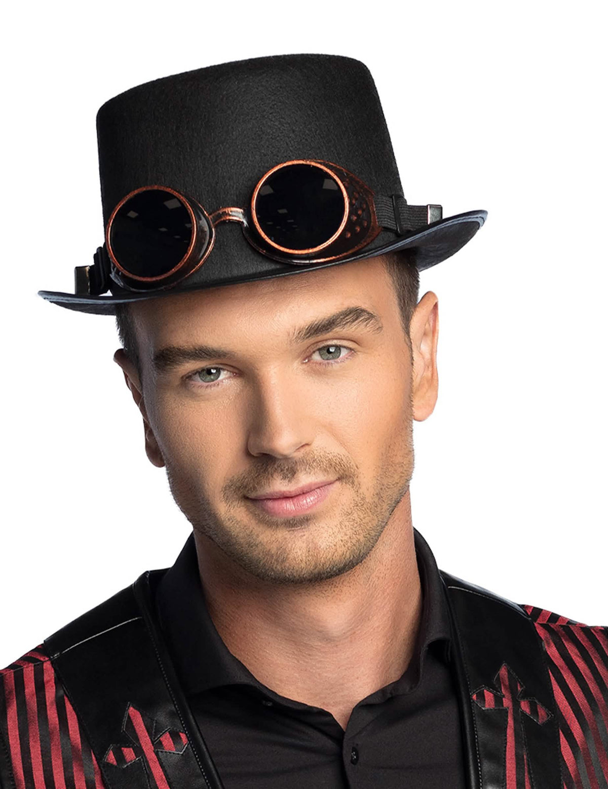 Suur etukuva hatusta silmälasit steampunk