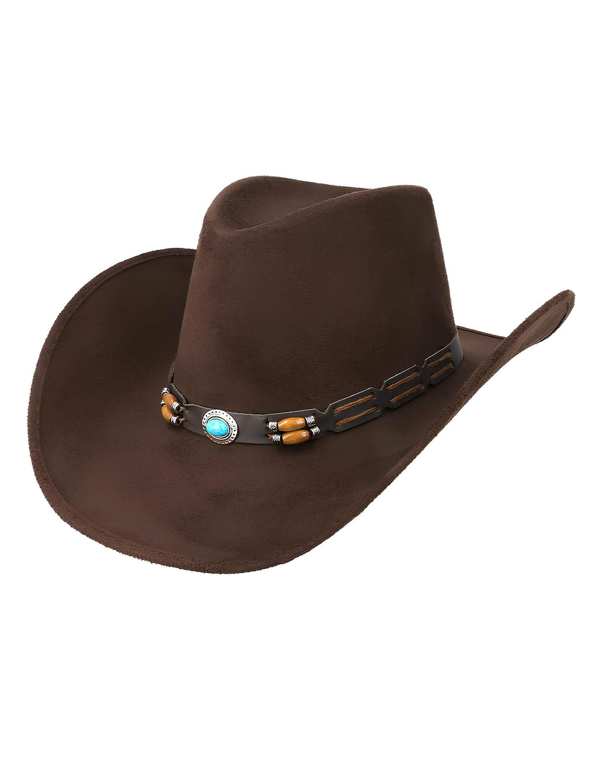 Vue de trois-quarts du chapeau de cowboy Brody