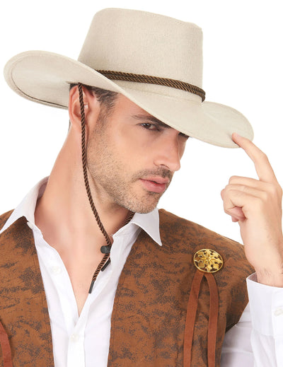 Mokkapintainen beigenvärinen cowboy-hattu aikuisille
