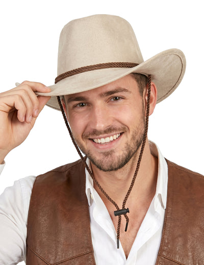 Mokkapintainen beigenvärinen cowboy-hattu aikuisille