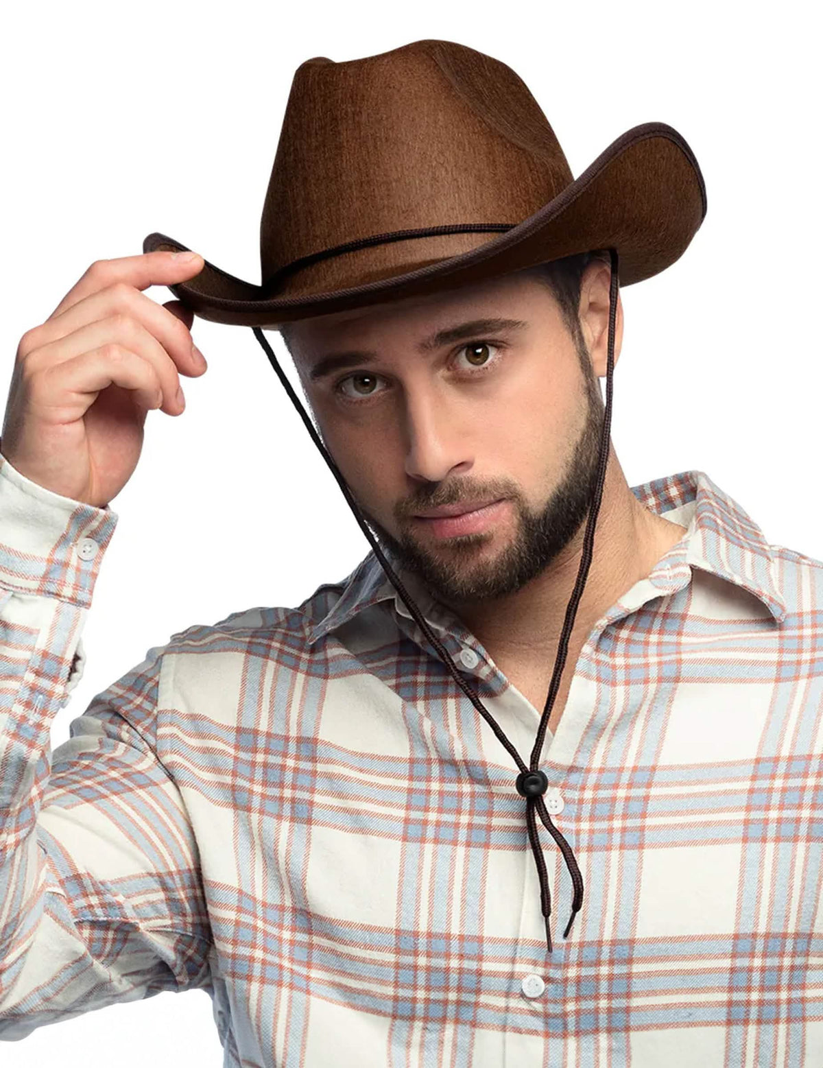 Cowboy-hatun edestäpäin kuvattuna