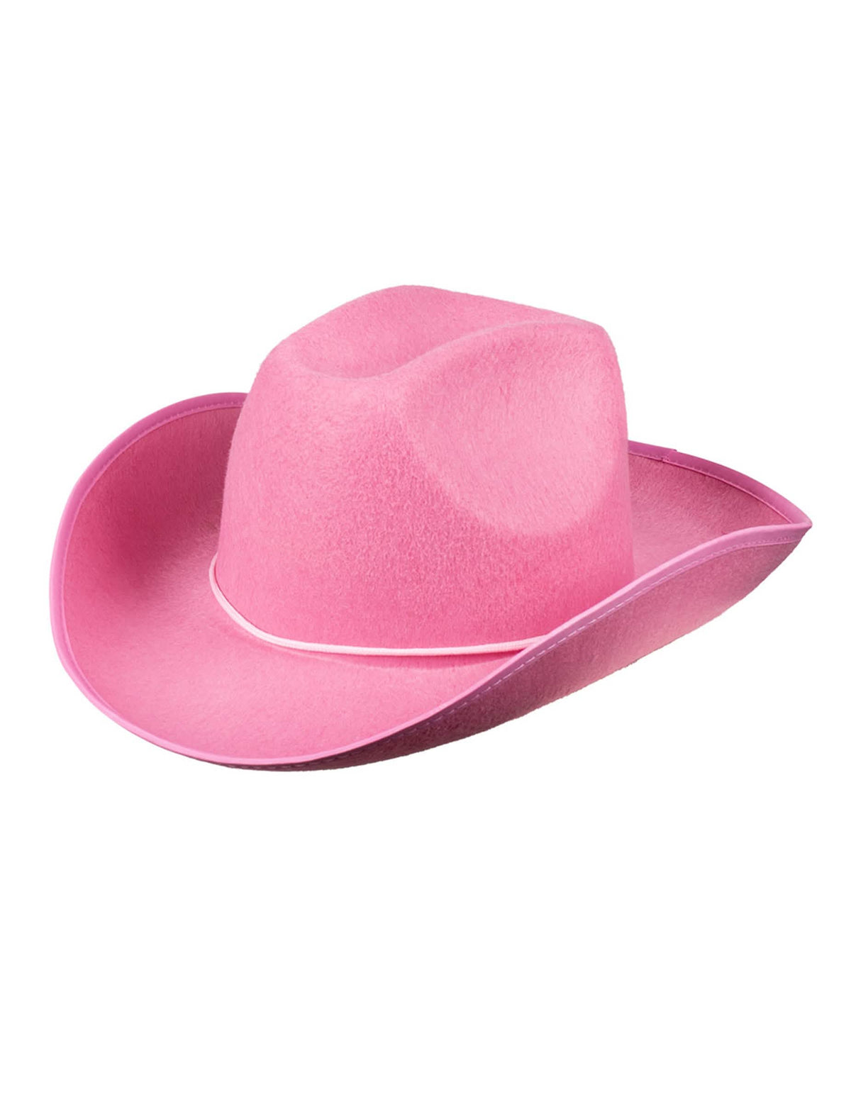 Sivuprofiili aikuisten vaaleanpunaisesta cowboy-hatusta