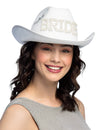Helmikoristeinen cowboy-hattu morsiamelle