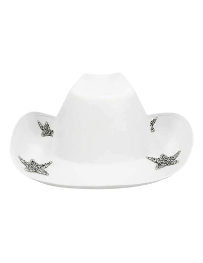Helmikoristeinen cowboy-hattu morsiamelle