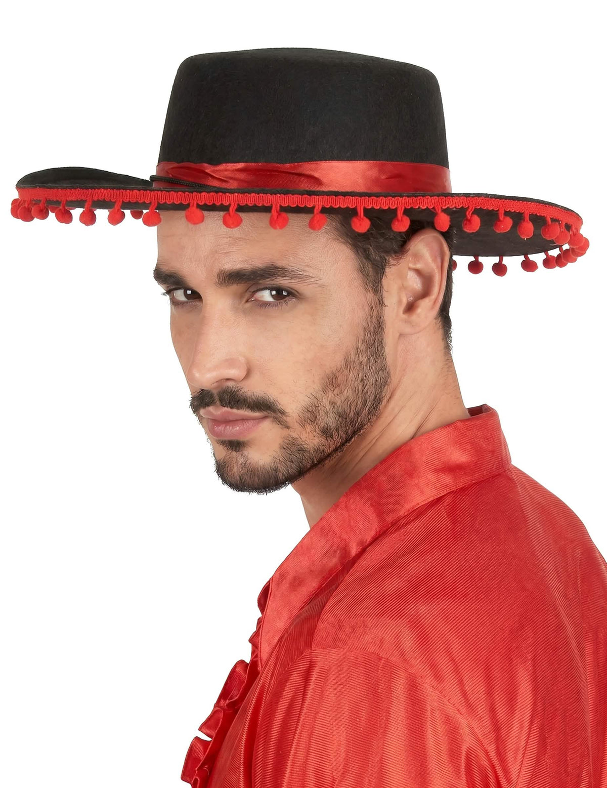 Espanjalainen hattu musta ja punainen