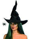 Chapeau de sorcière Halloween pour femme noir avec araignée