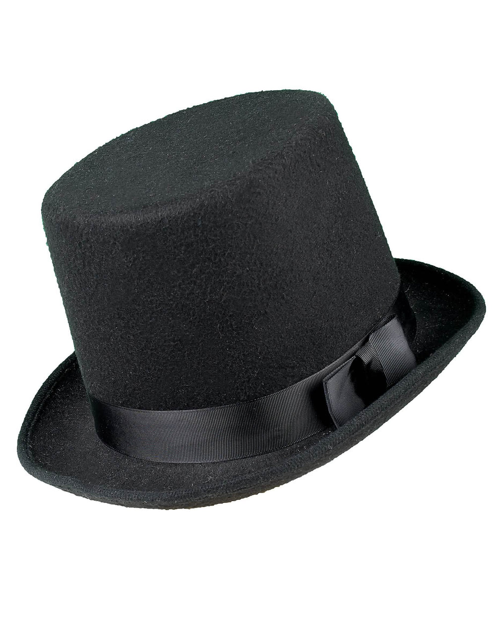 Vue de profil du chapeau haut de forme pour adulte noir avec nœud